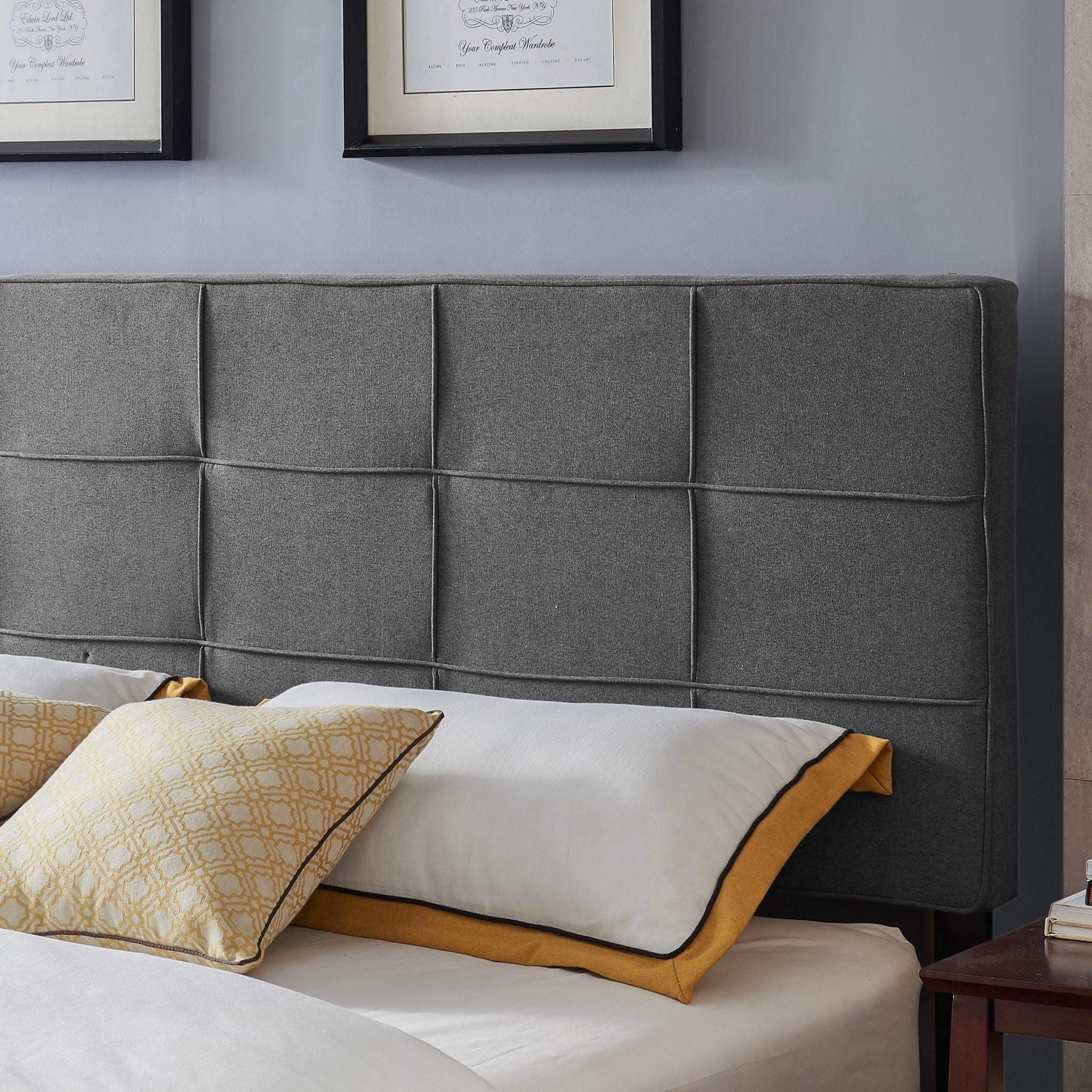 King / California King Sized Headboard - Charcoal Gray