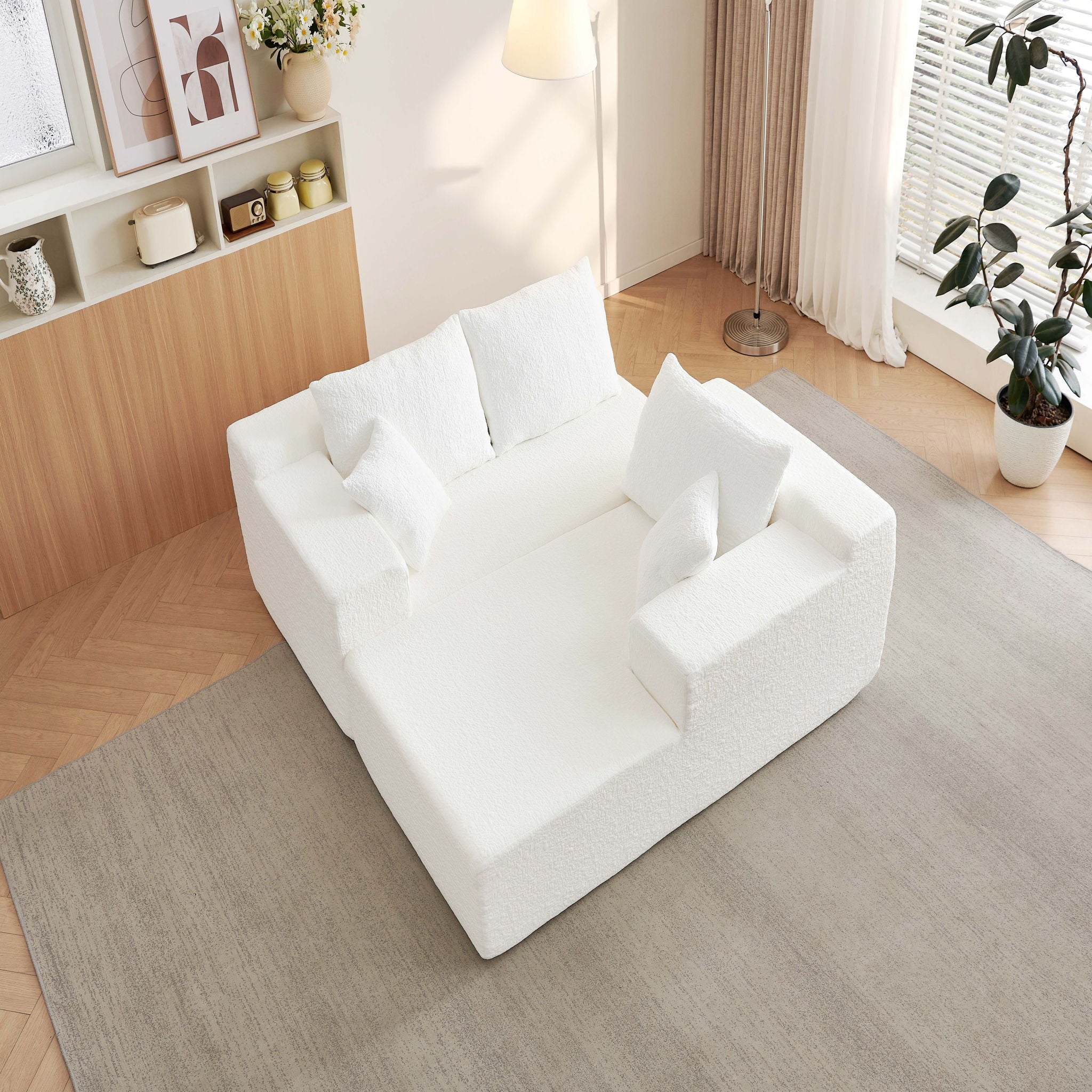 Modular Cloud Sectional Couch With L Shape Chaise, Deep Seat