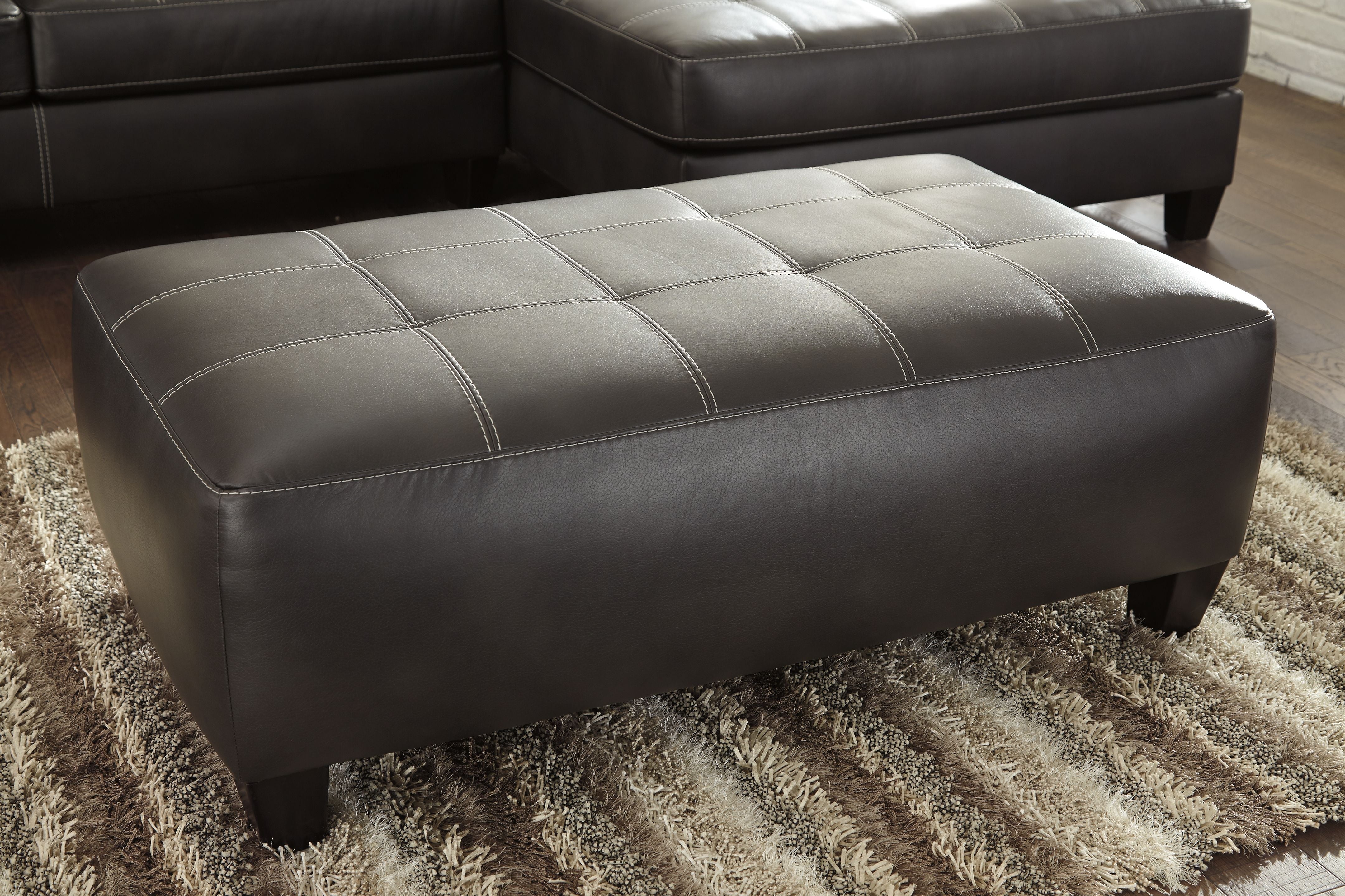 Ashley Furniture Nokomis - Charcoal - Oversized Accent Ottoman | Meri Furniture