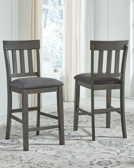 Hallanden - Black / Gray - Upholstered Barstool (Set of 2)