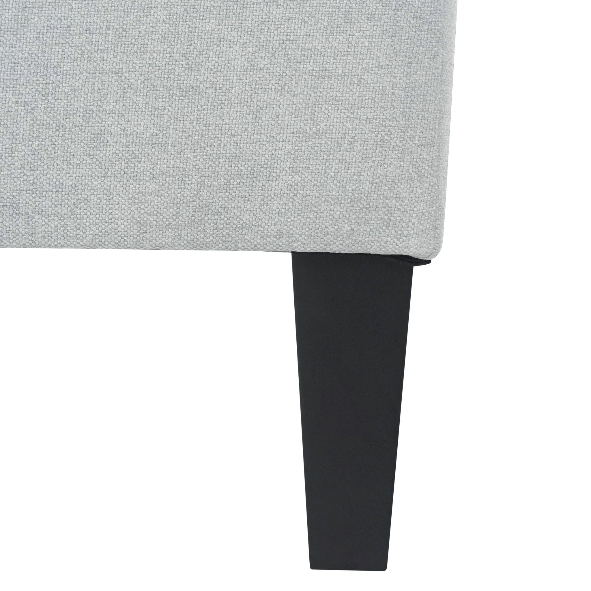 Classic Ottoman With Birch Wood Legs And Fabric Upholstery