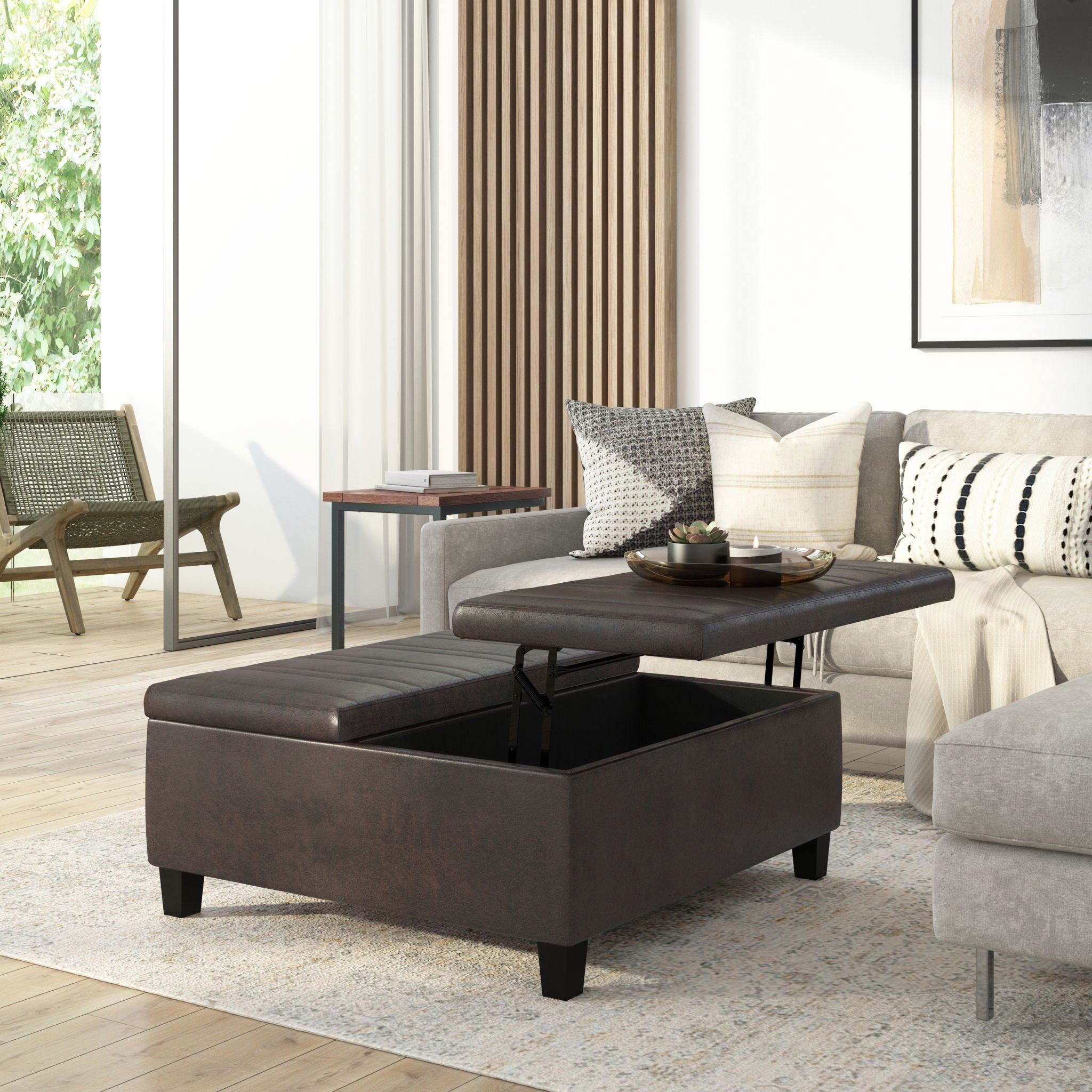 Ellis - Upholstered Coffee Table Storage Ottoman