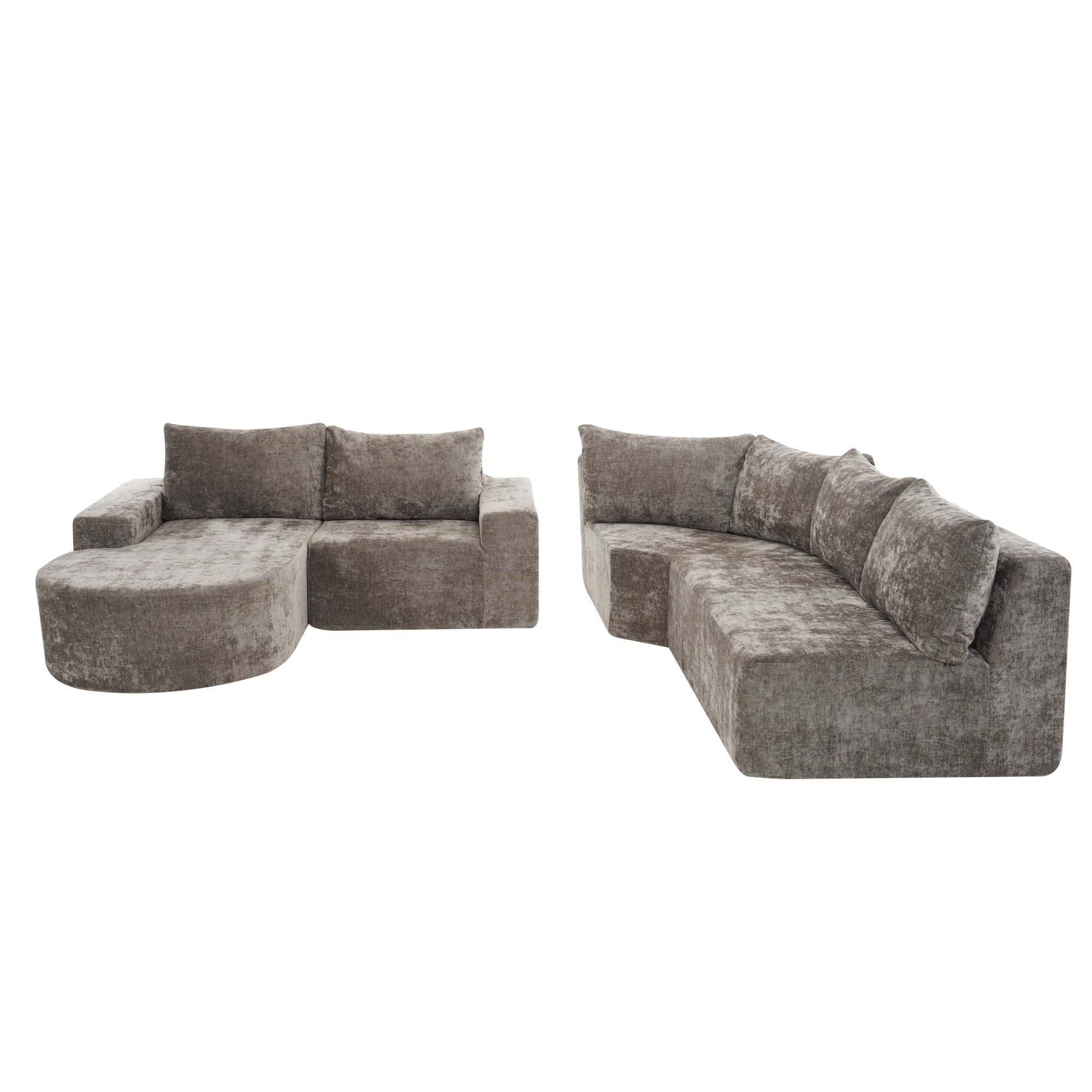 U-Shaped Oversized Modular Cloud Sectional Sofa With Deep Seat For Living Room