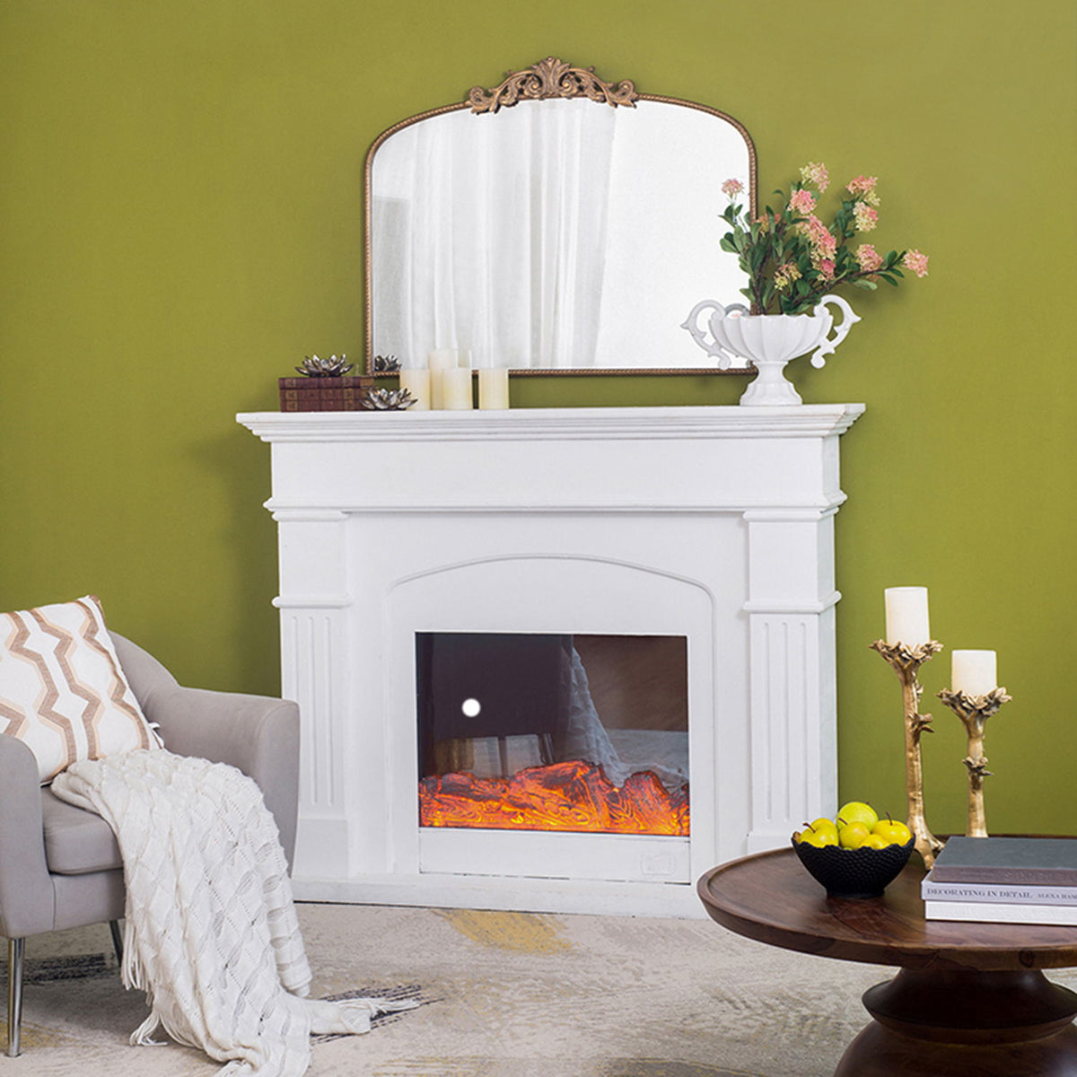 Arch Mirror, Baroque Inspired Wall Decor For Bathroom, Bedroom, Living Room