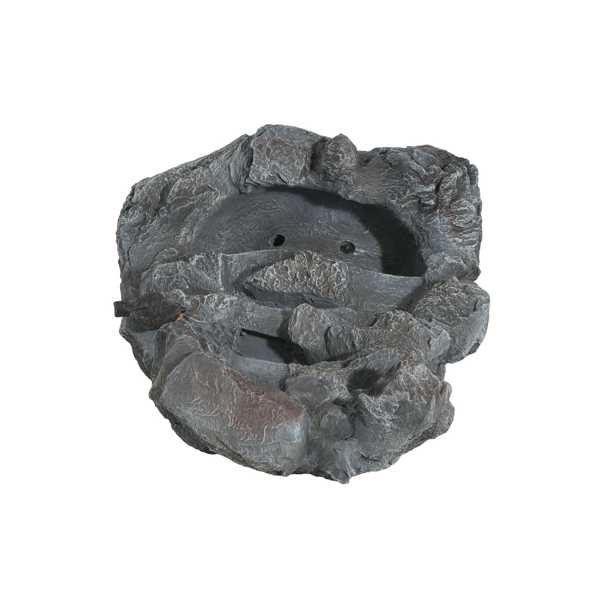 Concrete Rock Waterfall Fountain With LED Lights, Outdoor Garden Decor