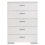 Felicity - 5-Drawer Bedroom Chest - White High Gloss