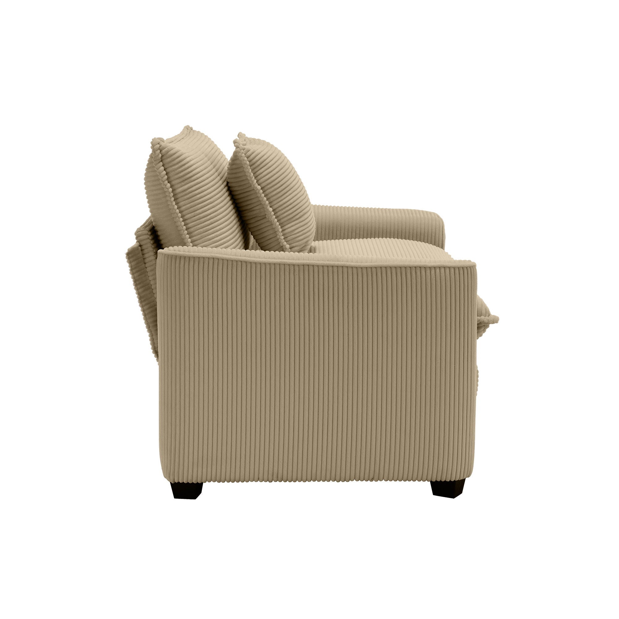 Modern Classic Corduroy Fabric Single Chair Deep Seat Sofa With Pillow