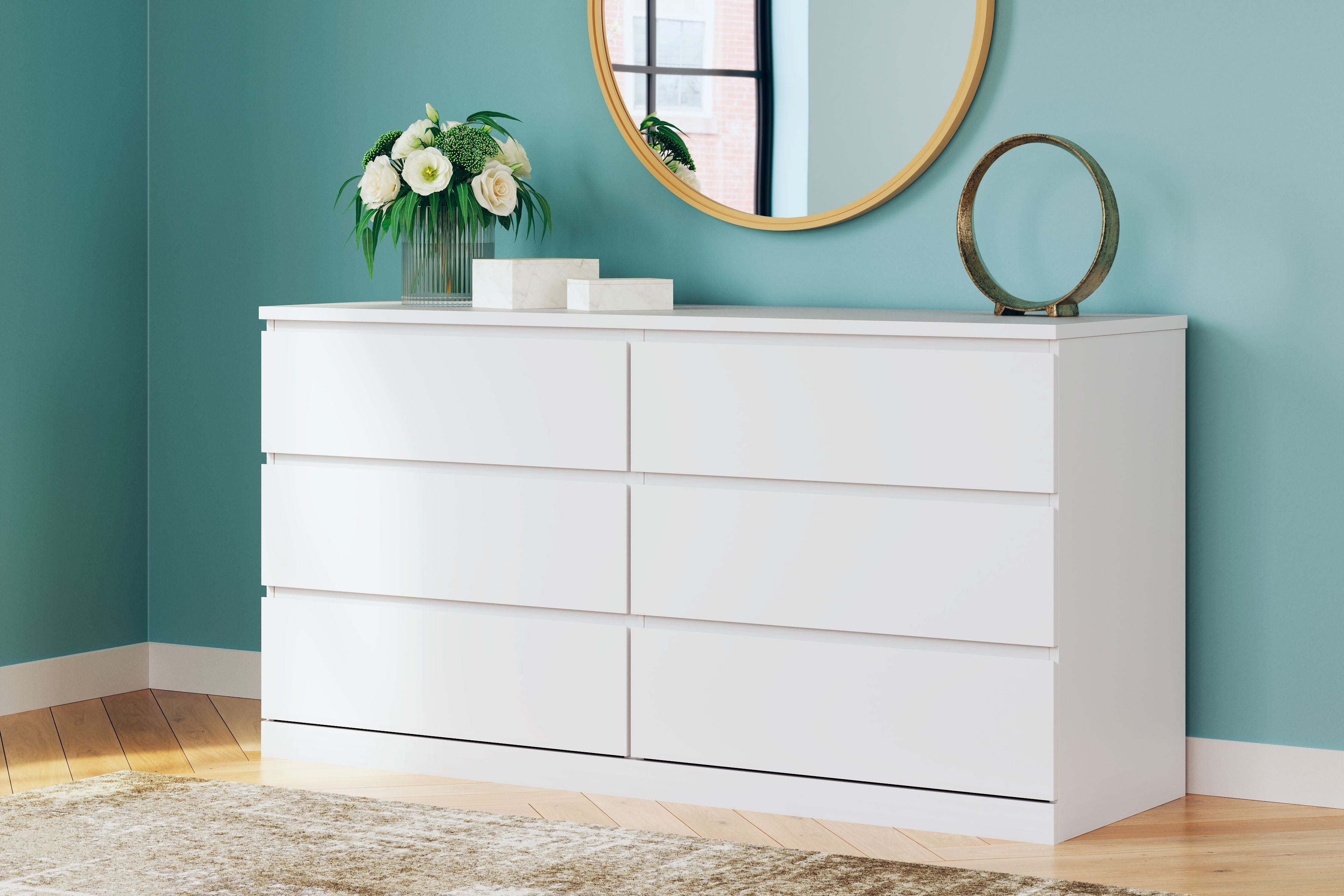 Signature Design by Ashley® Onita - White - Six Drawer Dresser | Meri Furniture