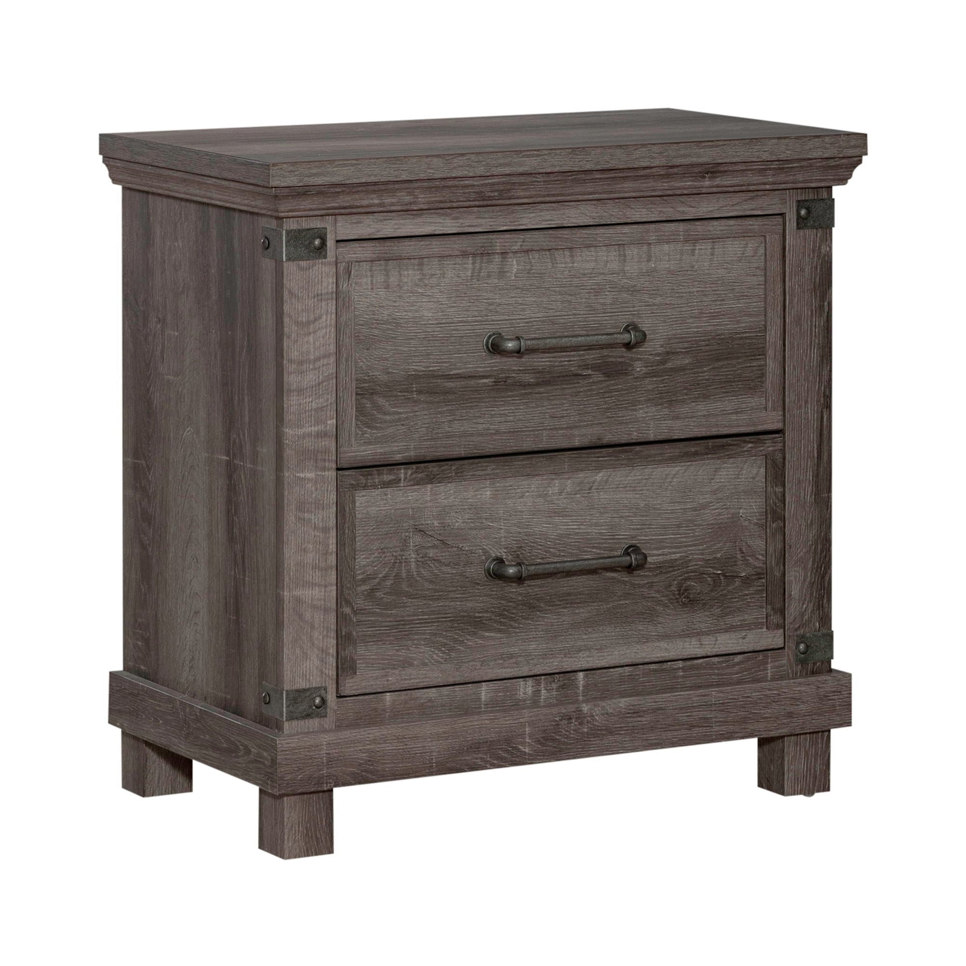 Liberty Furniture Lakeside Haven - Nightstand With Charging Station - Dark Brown | Meri Furniture