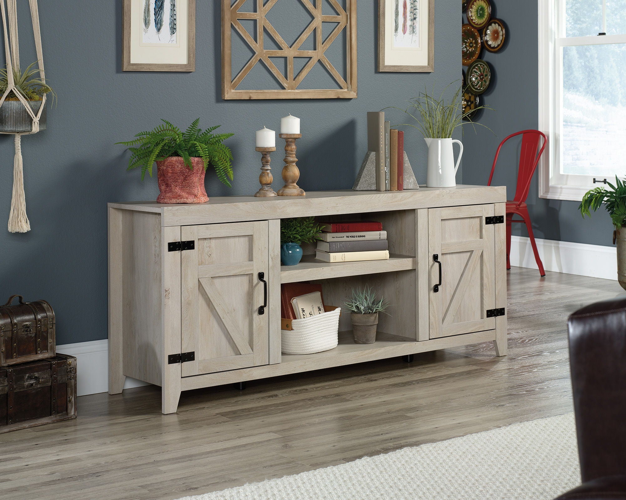 Chalked Chestnut Farmhouse TV Credenza