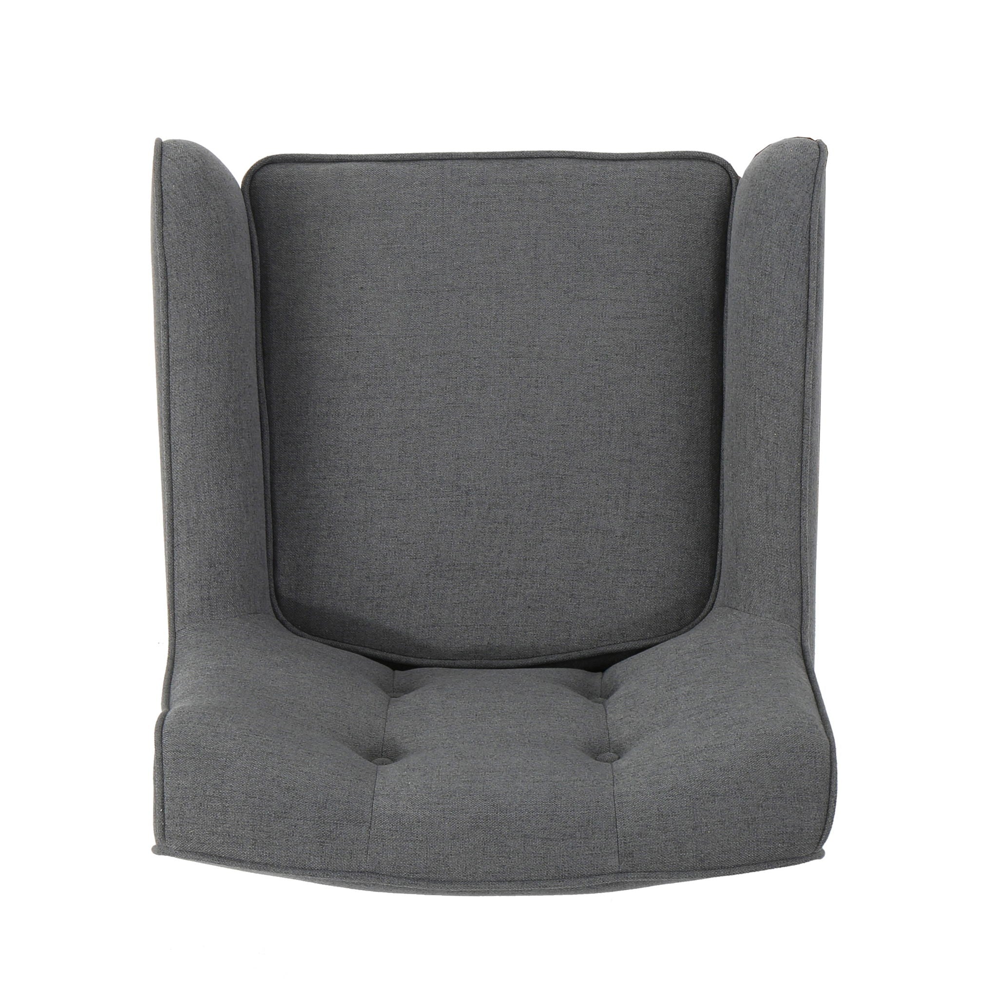 Modern Arm Chair With Tufted Back And Wooden Legs