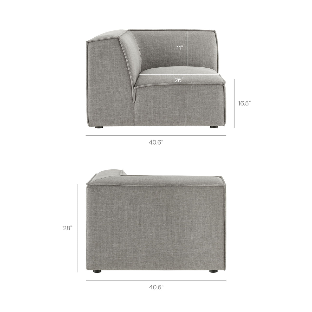 Restore 5-Piece Performance Fabric Upholstered Modular L-Shaped Sofa by Modway