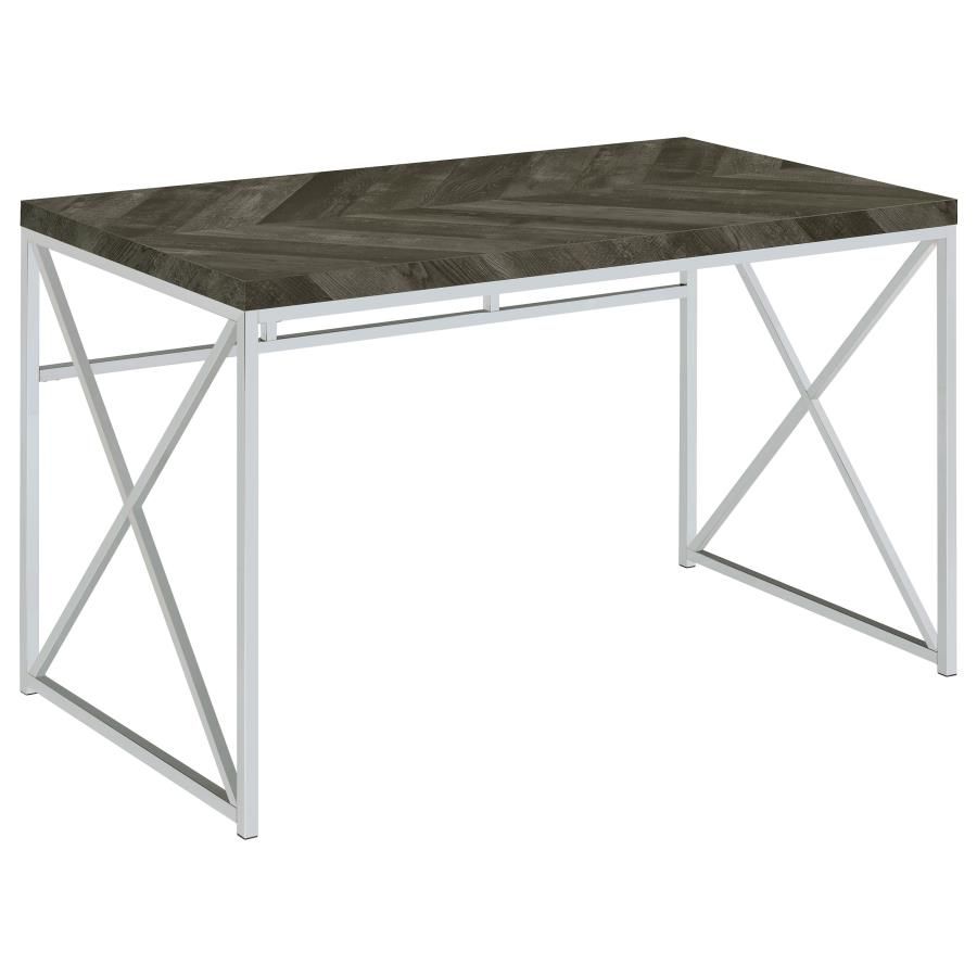Coaster Fine Furniture Grimma - Writing Office Desk - Rustic Gray And Chrome | Meri Furniture