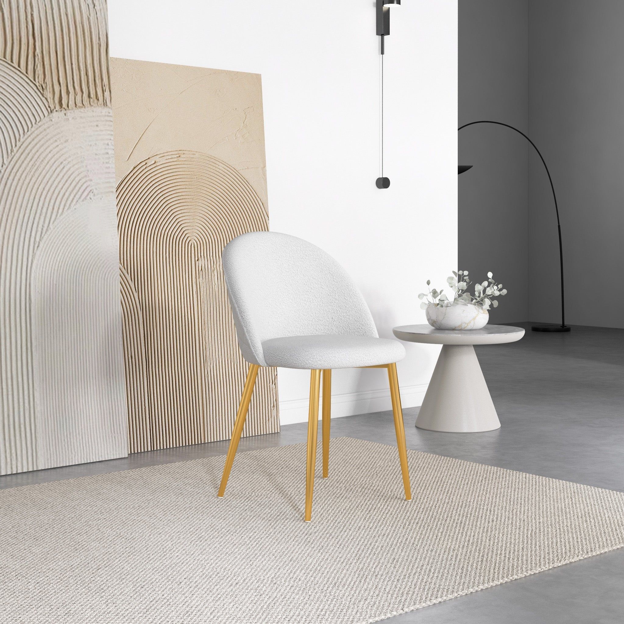 Marion - Mid-Century Modern Dining Chair (Set of 2) - Gold / White