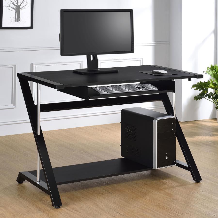 Coaster Fine Furniture Mallet - Office Computer Desk With Keyboard Tray - Black | Meri Furniture