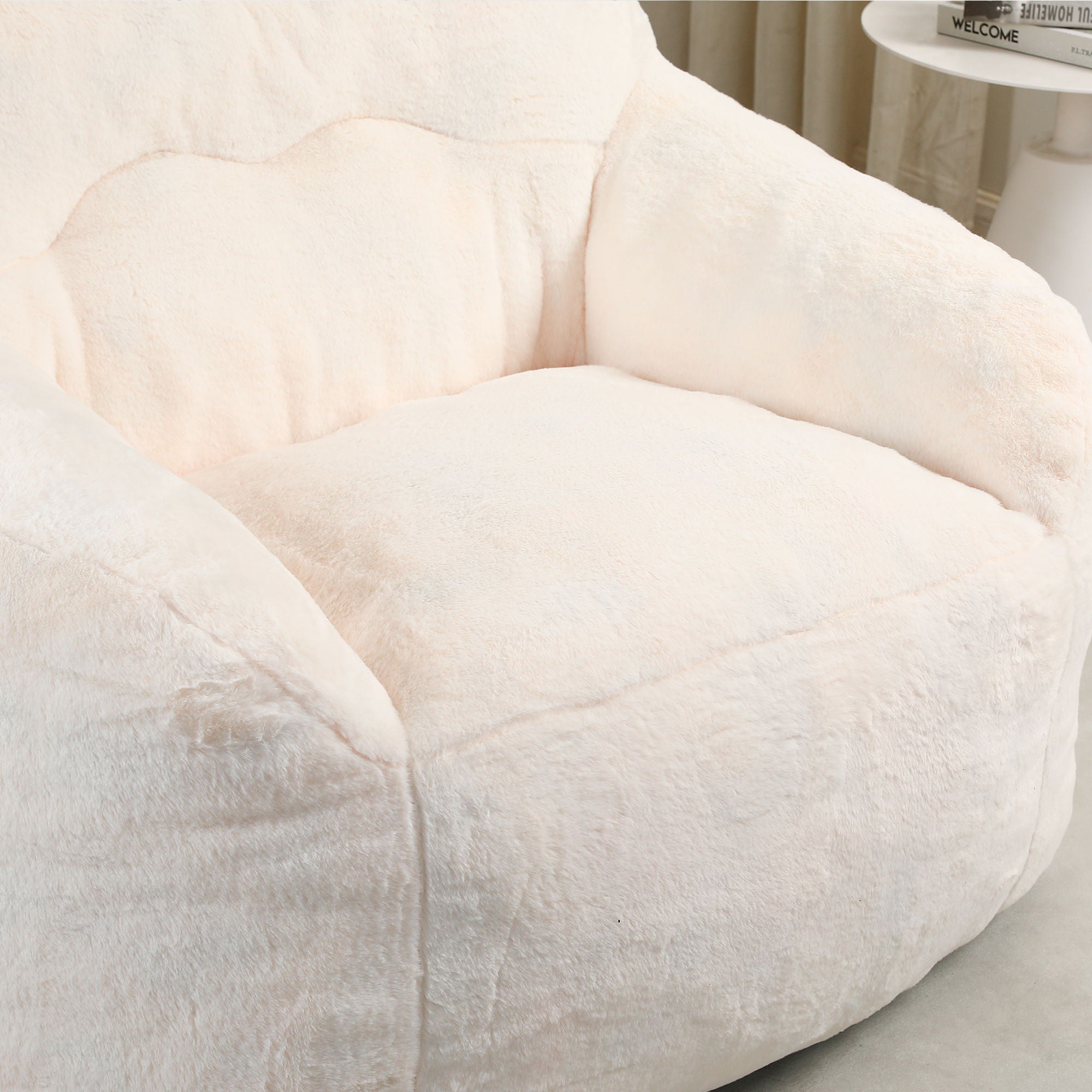 Beanbag Sofa Chair With Armrests Stuffed High Density Foam
