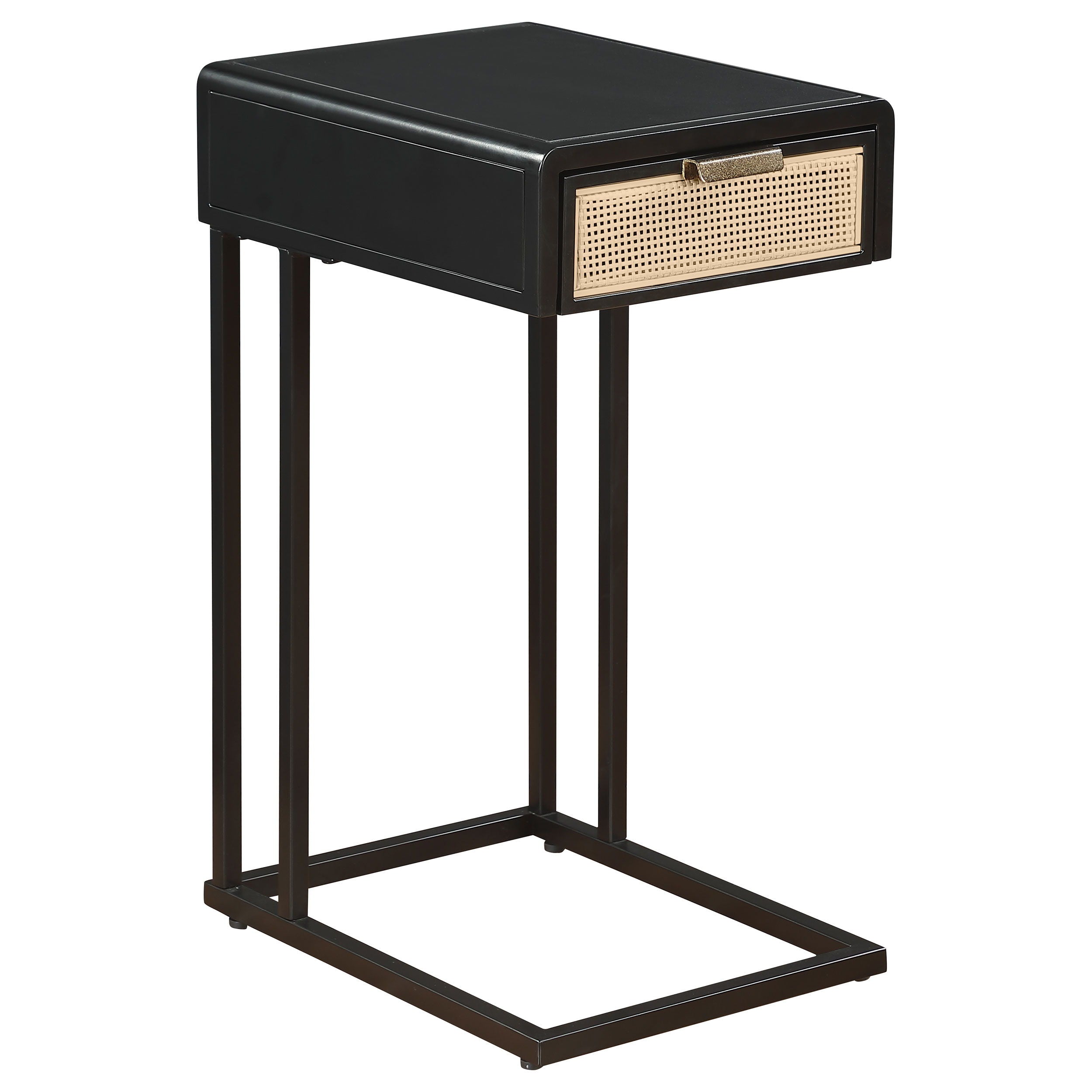 Coaster Fine Furniture Amherst - 1-Drawer Radio Weave Cane Metal Side Table | Meri Furniture