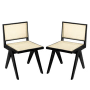 Chandigarh Dining Room Chairs With Natural Rattan (Set of 2)