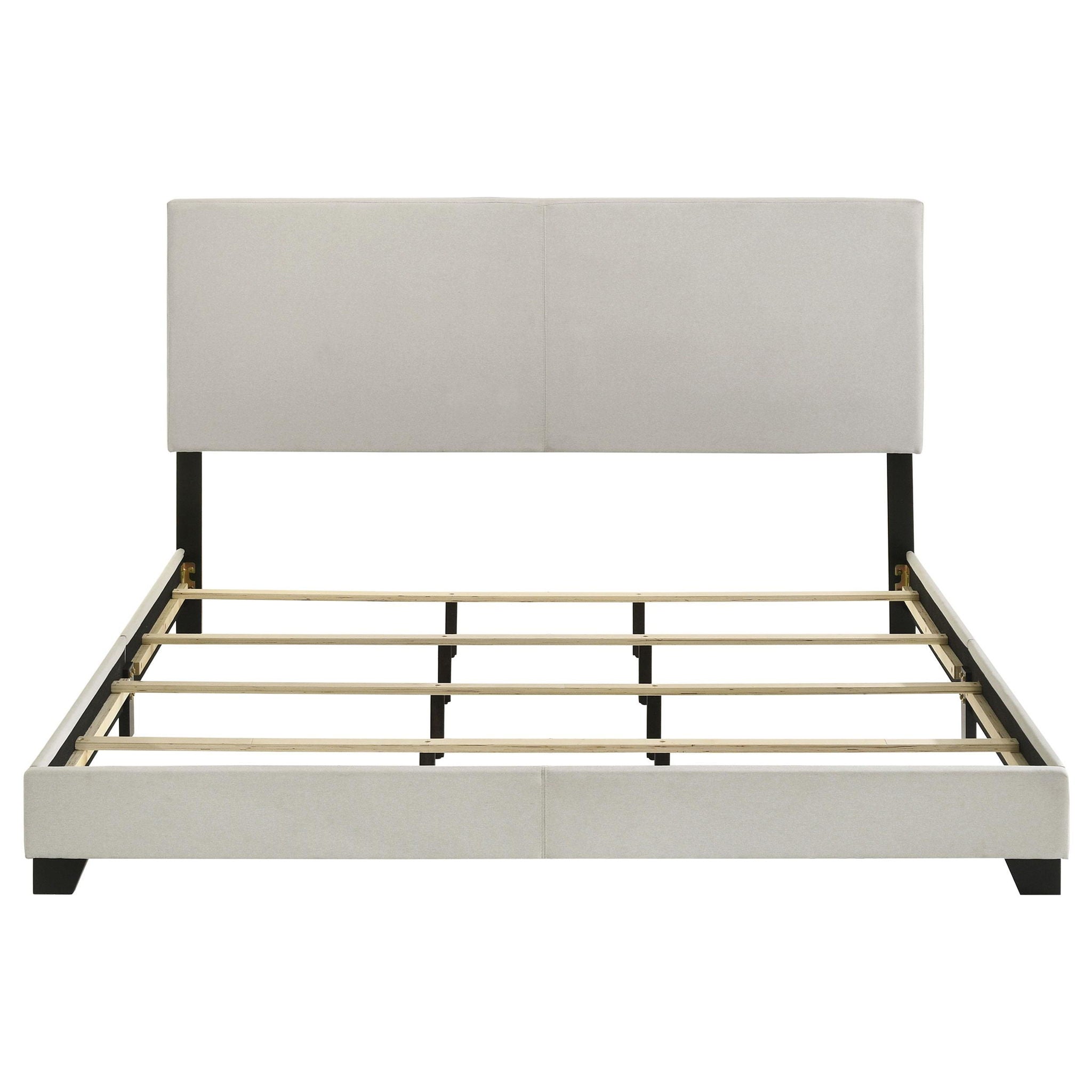 Dorian Fabric Upholstered Eastern King Panel Bed Cream