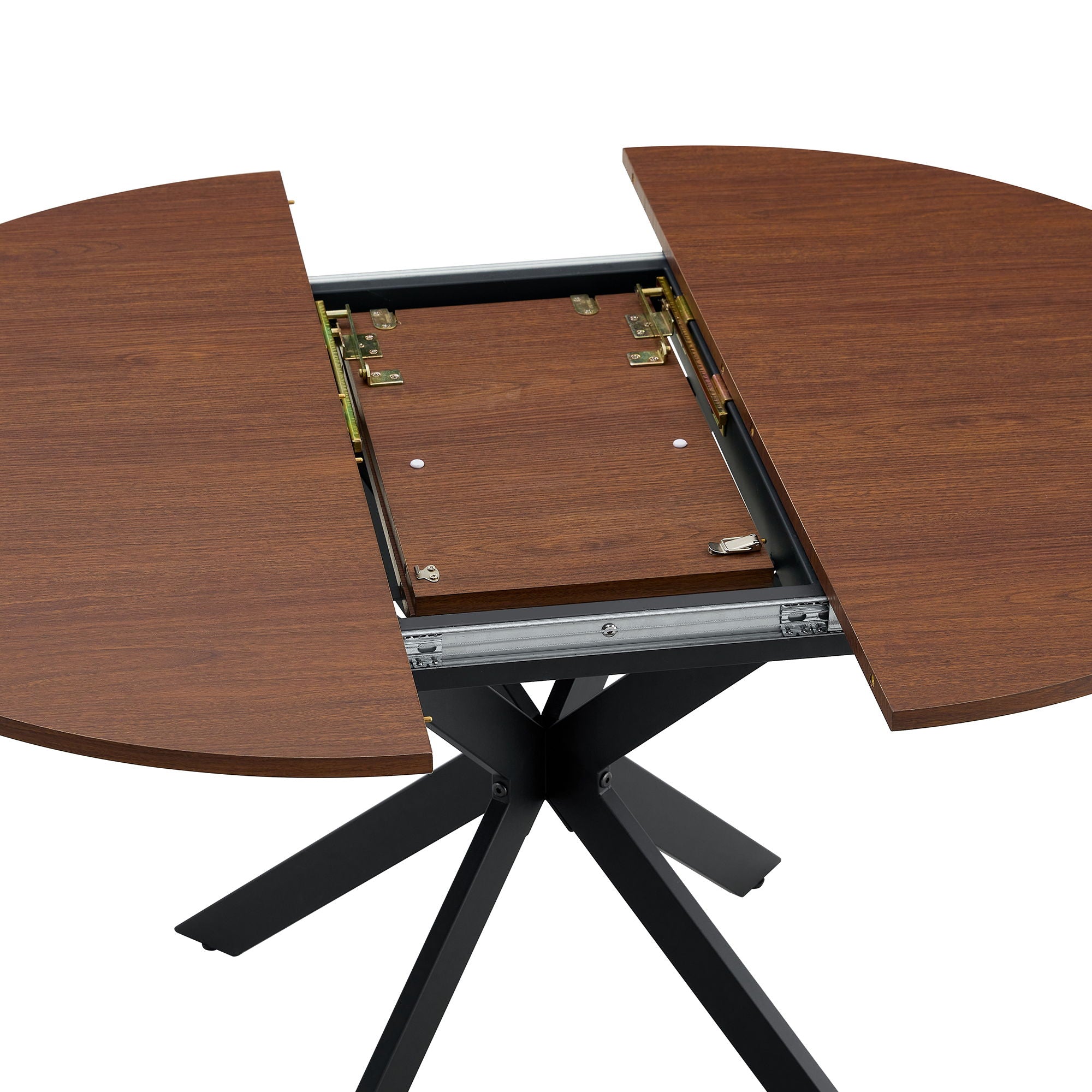 Extendable Round Dining Table - Walnut
