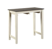 ACME Yobanna - Counter Height Set - Gray Oak & Antique White Finish | Meri Furniture