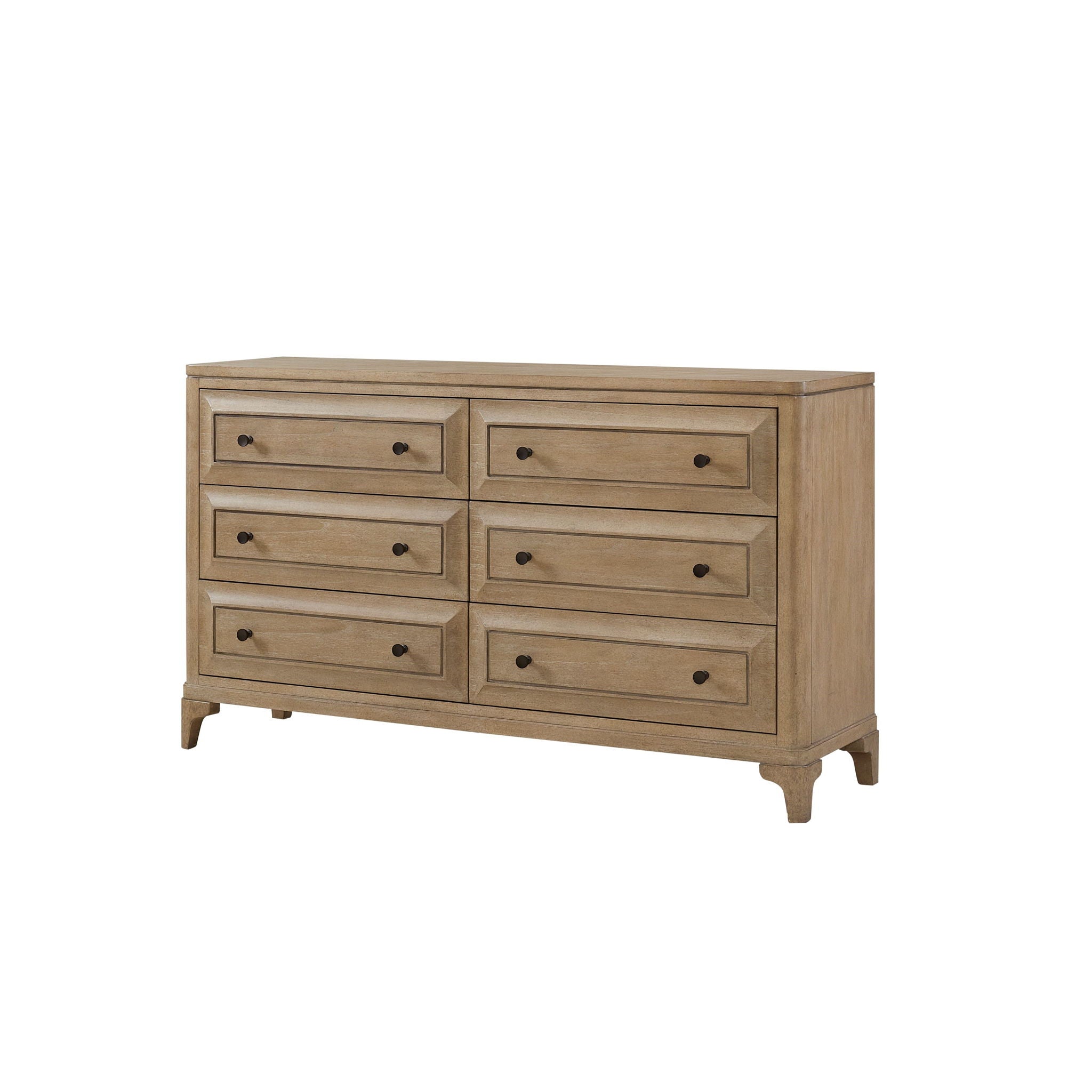 Modern 6 Drawer Dresser - Sand