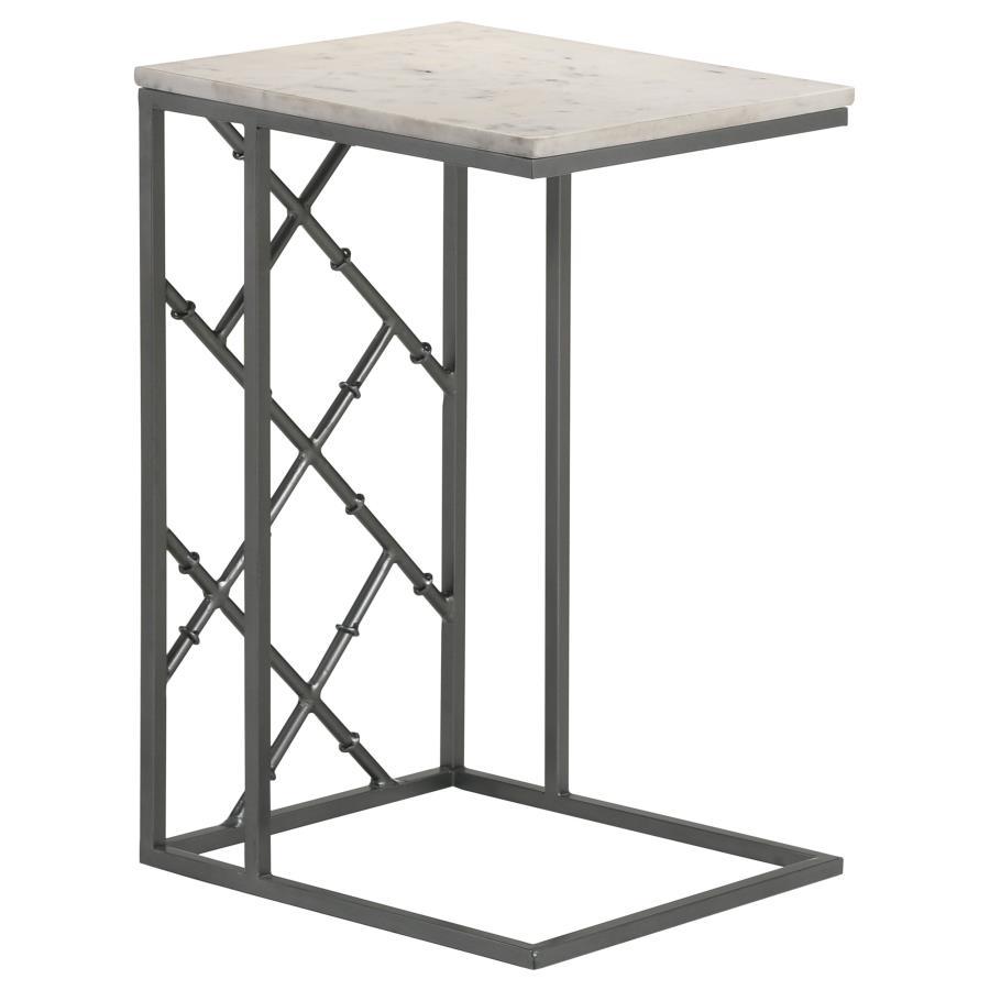 Coaster Fine Furniture Angeliki - Marble Top C-Shape Sofa Side Table | Meri Furniture