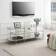 ACME Zaba - TV Stand - Glass Top & Silver | Meri Furniture