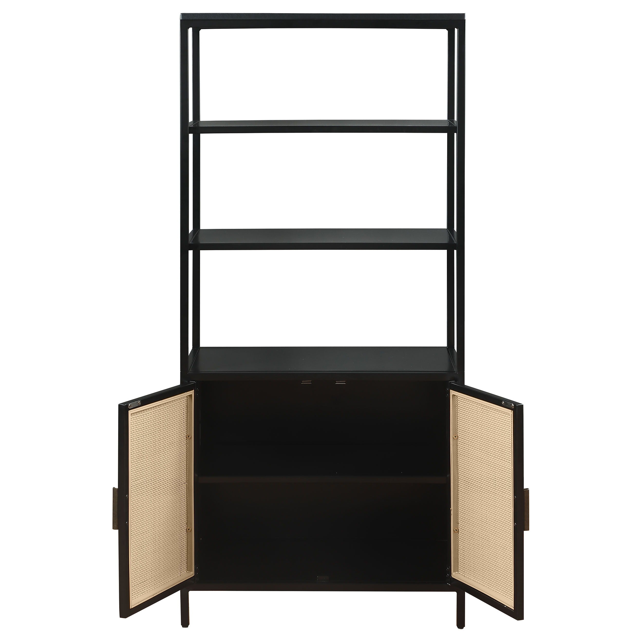 Coaster Fine Furniture Amherst - 3-Shelf Radio Weave Cane Metal Accent Cabinet | Meri Furniture