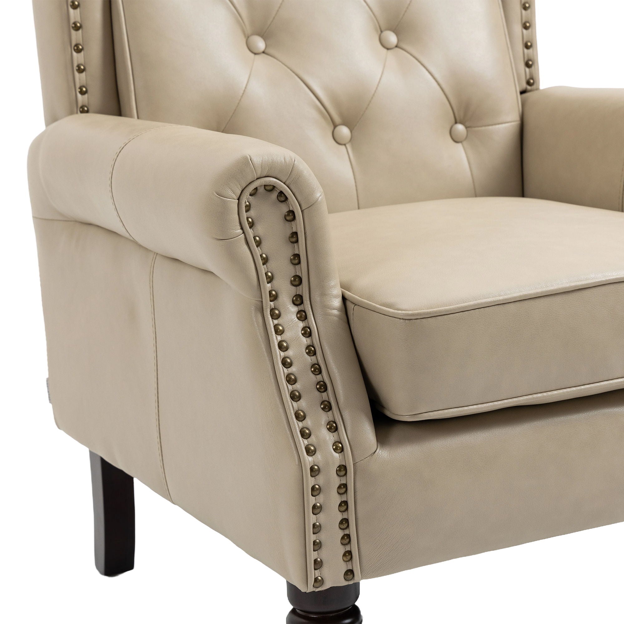 Modern Accent Armchair With Sturdy Wood Legs