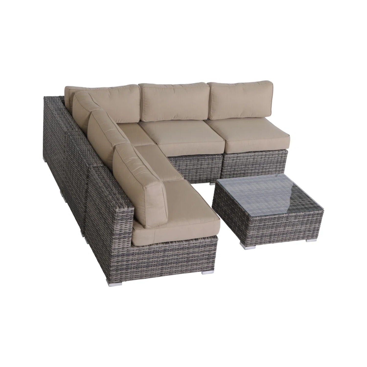 Seating Set With Cushions Handcrafted Wicker Design
