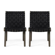Lounge Chair With Stunning Rope Weave Design, (Set of 2) - Black