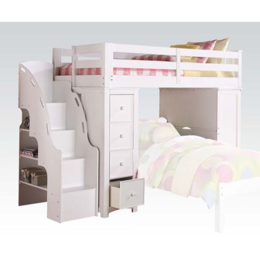 ACME Freya - Loft Bed - White | Meri Furniture