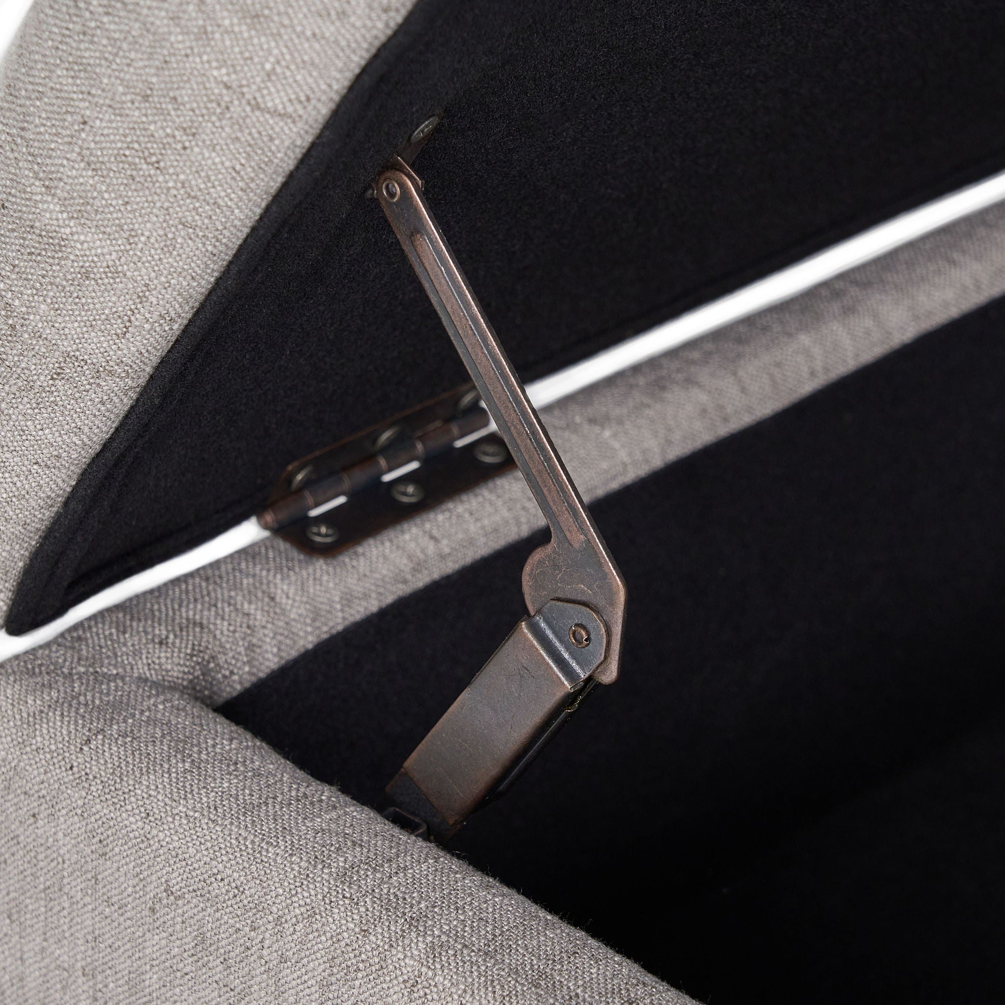 Dean - Fabric Storage Wide Tufted Rectangle Ottoman - Gray