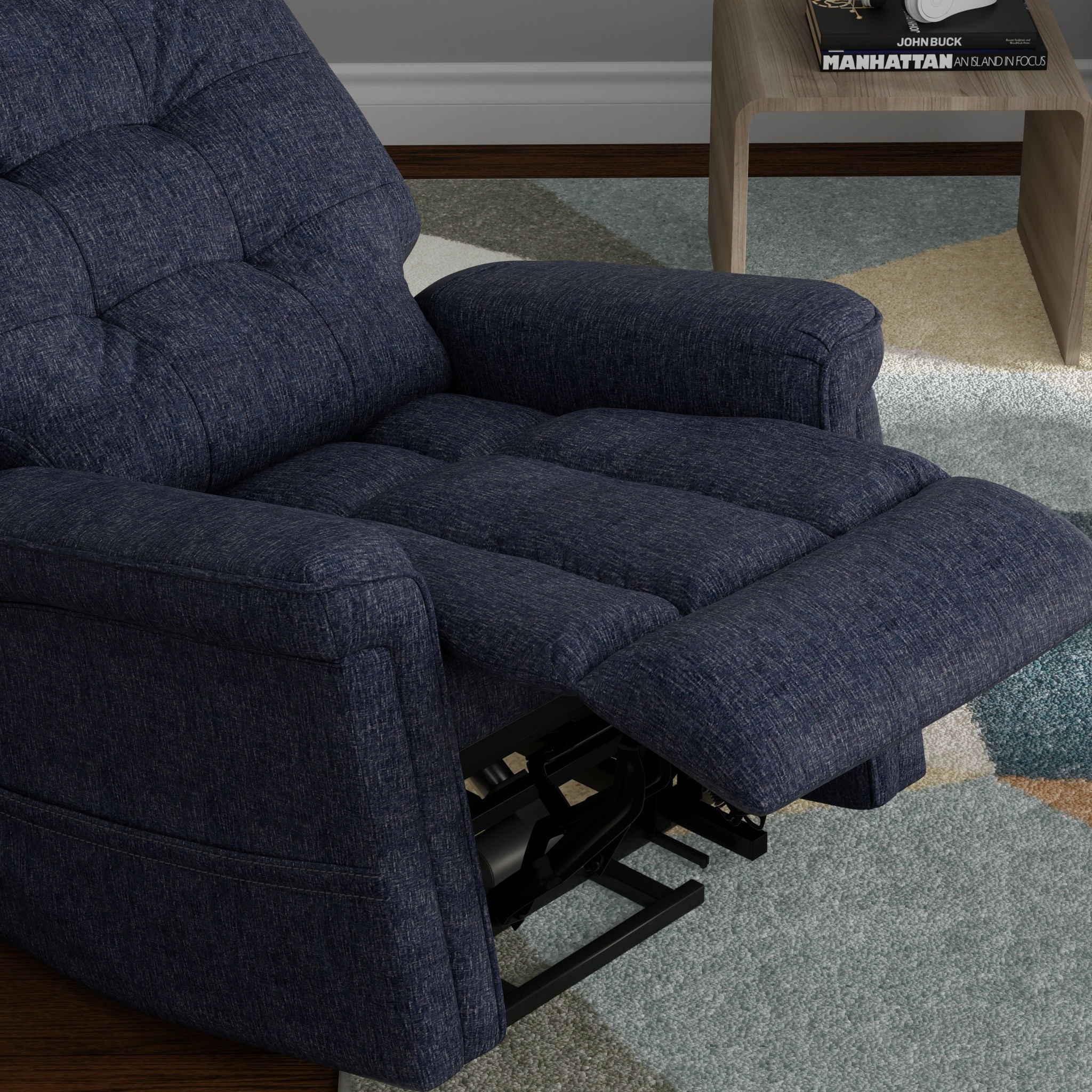 Velour - Power Lift Chair - Blue