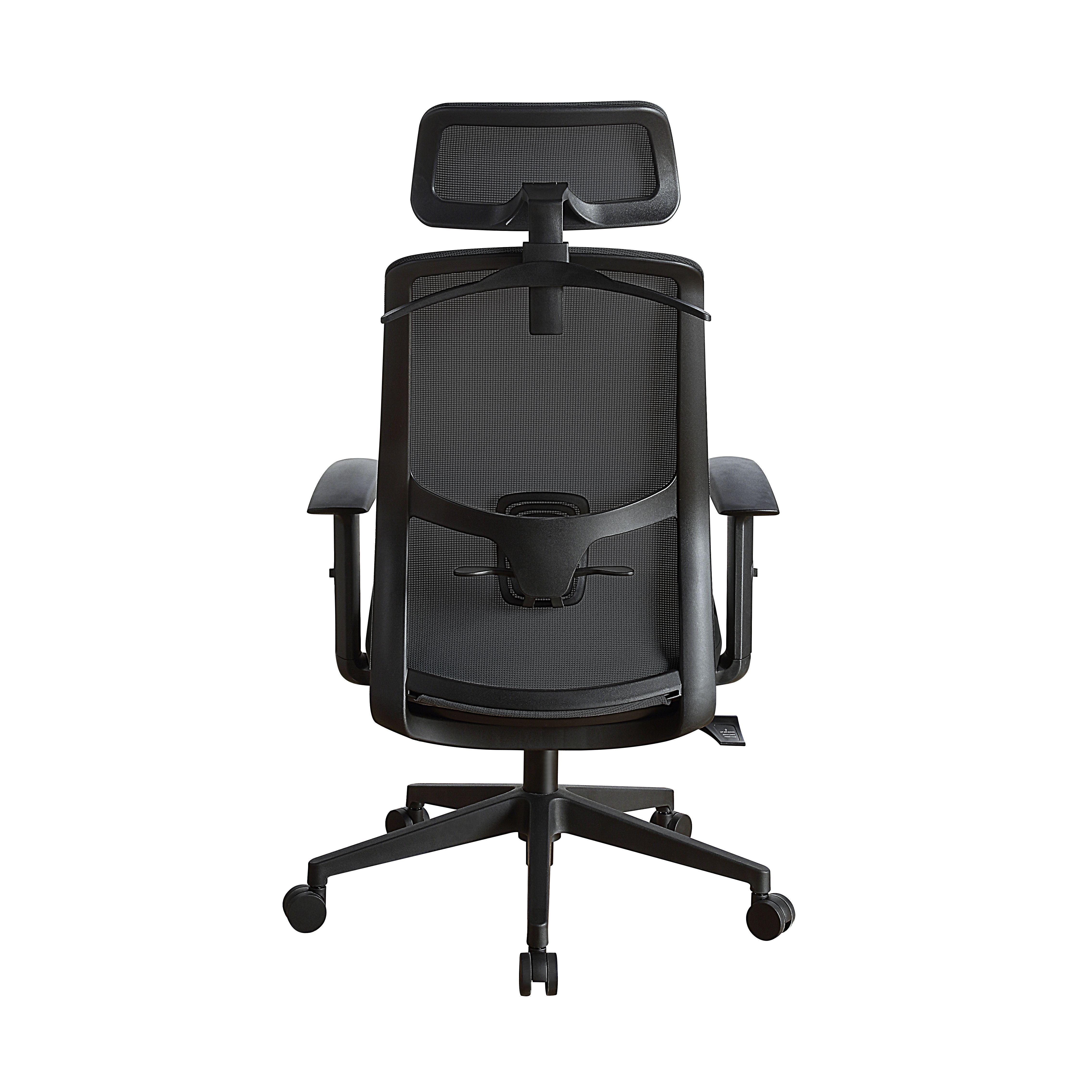 ACME •KD, Office Chair•Seat: Swivel (360 Degrees), and Adjustable Height•Padded Seat Cushion•Back Cushion w/Breathable Mesh Material•5-Star Base w/Casters•Seat Cushion Thickness: 3"•Adjustable Headrest(3 Angels & 6 cm) & Armrest(8 cm) | Meri Furniture
