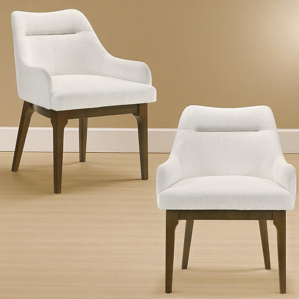Kasha - Side Chair Set of 2) - Chenille / Vintage Oak