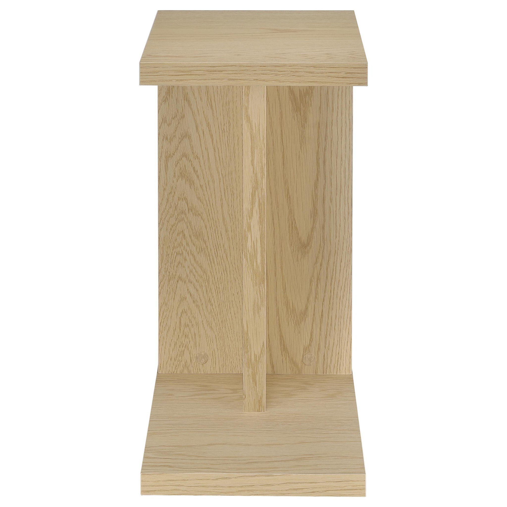 Clower Engineered Wood C-Shaped Sofa Side Table Light Oak