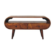 Solid Wood Circular TV Stand