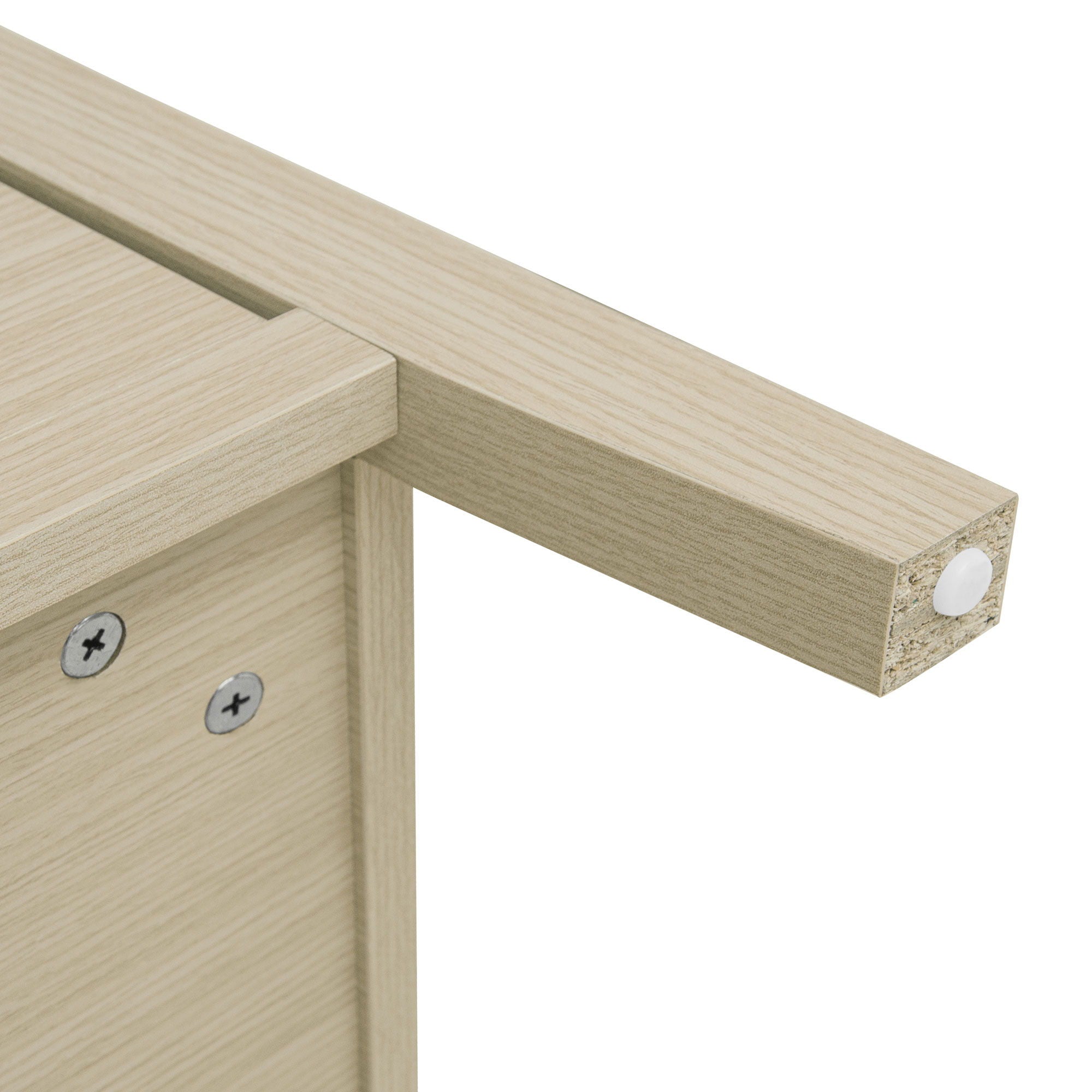 Modern 2 Door 3 Drawer Storage Cabinet, Buffet Cabinet With 2 Embossed Door For Living Room, Kitchen, Entryway - Natural