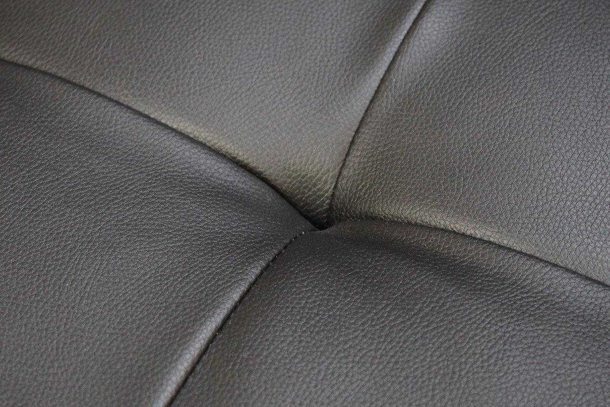 Genesis 85"W Black PVC Fabric Sofa with LED Lights, USB Charger, Storage Console, Cupholders, Tufted Cushions