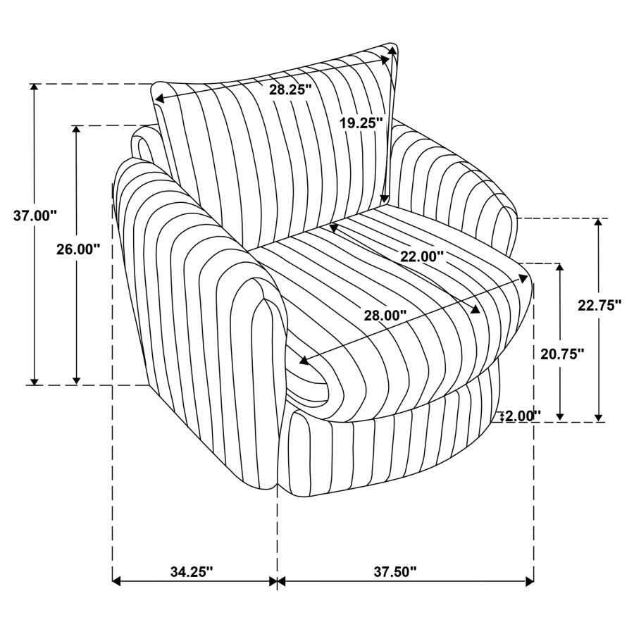 Sarco - Corduroy Upholstered Swivel Accent Arm Chair