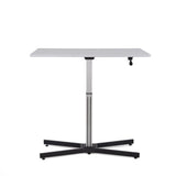 Take a break and get out of the chair once in a while with the adjustable Inscho lift desk. The sturdy base and the large table top allow for plenty of room for working in both sitting or standing positions.