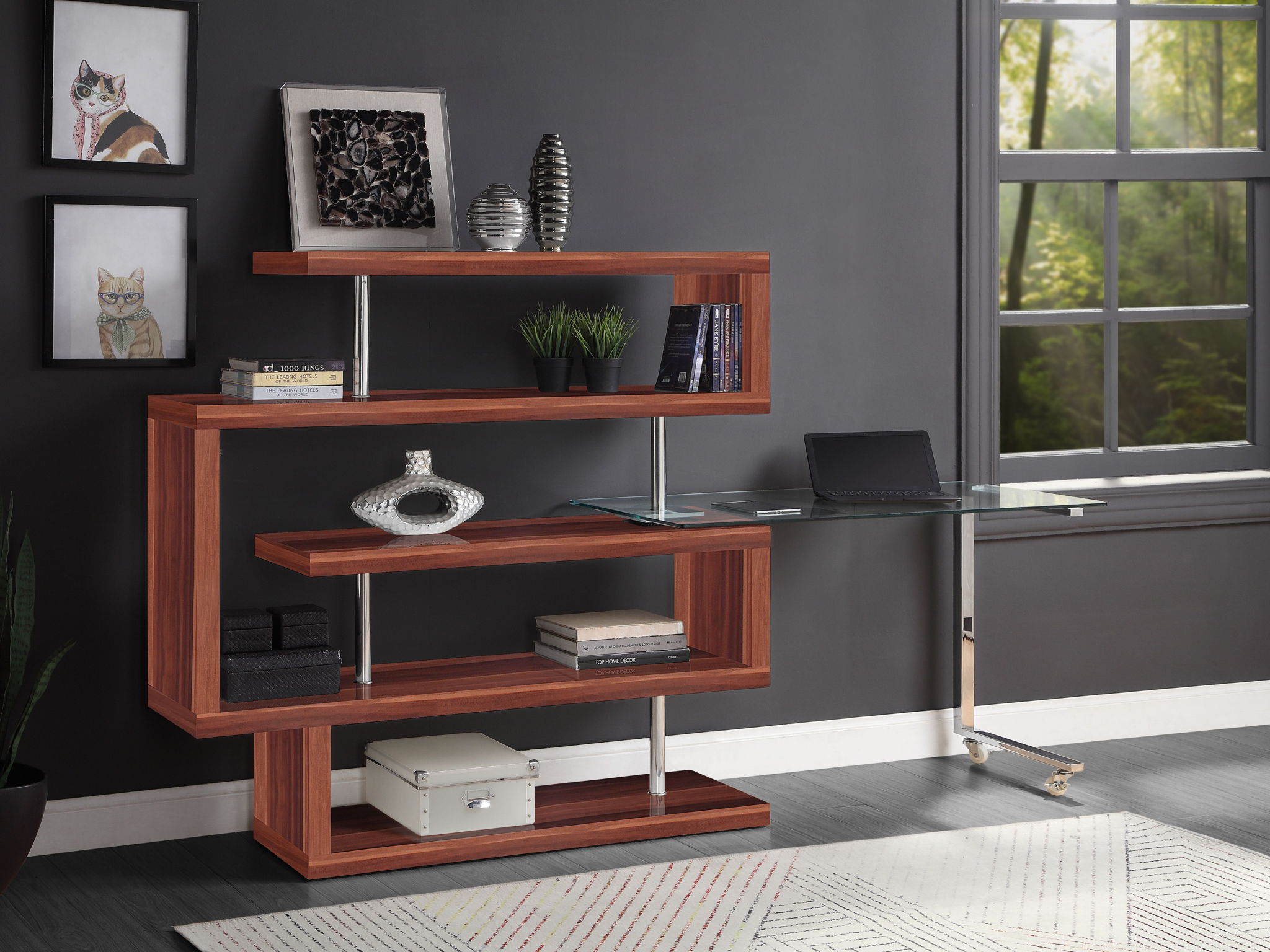 Buck II - Writing Desk With Bookshelf