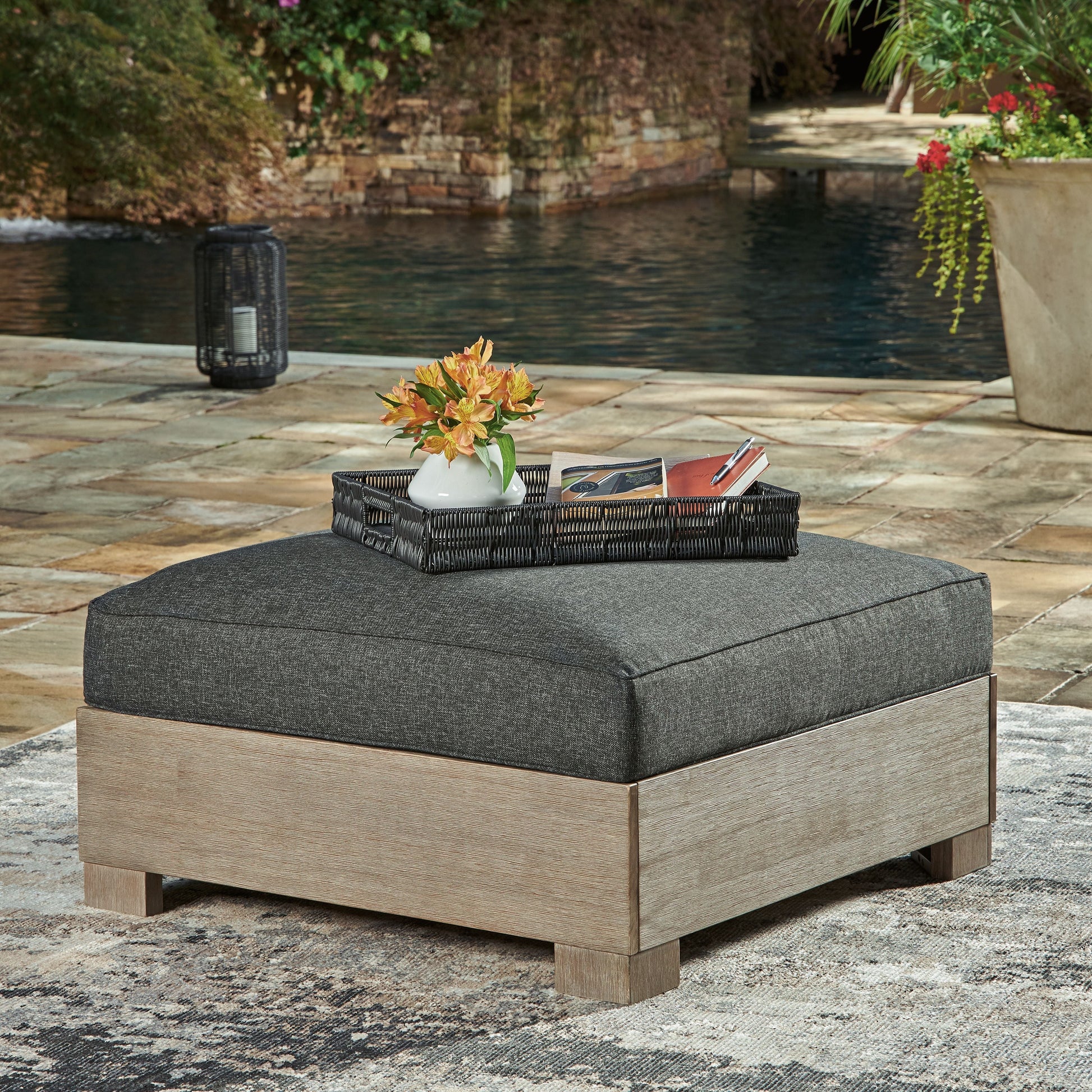 Signature Design by Ashley® Citrine Park - Brown - Ottoman With Cushion | Meri Furniture