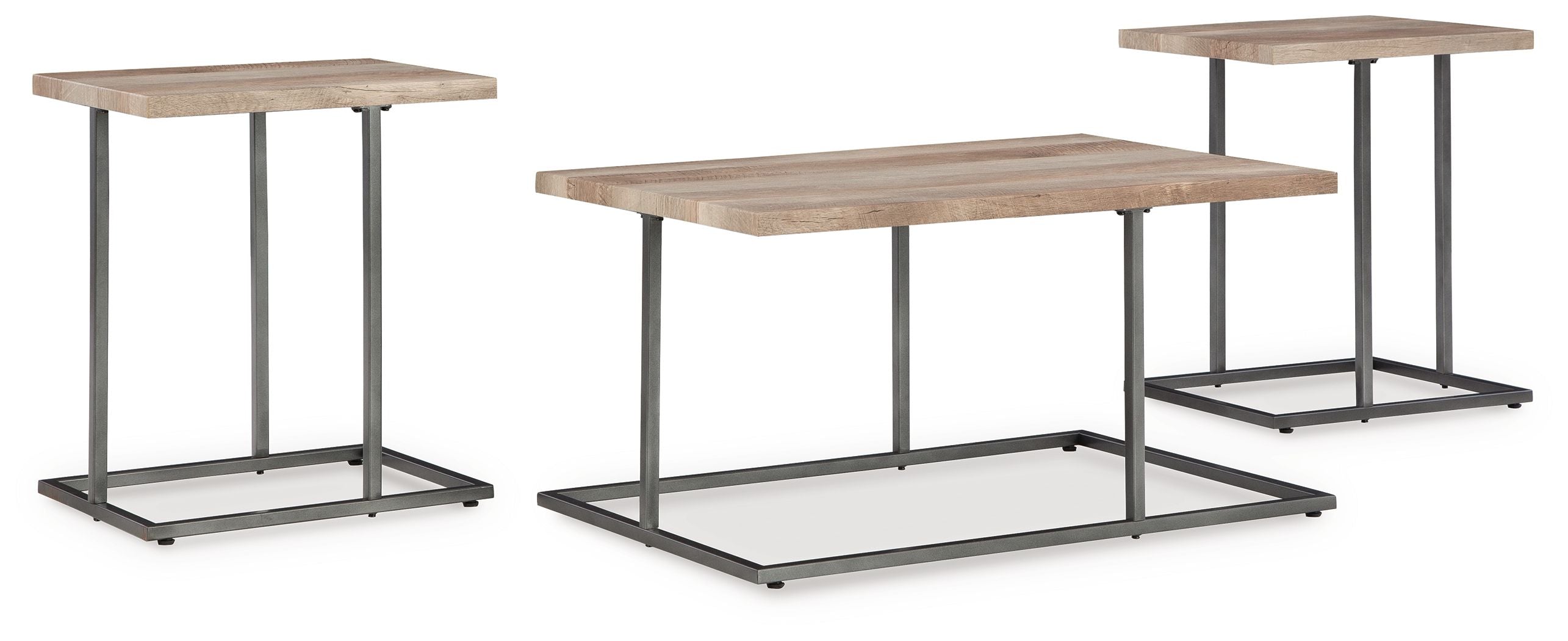 Signature Design by Ashley® Albreane - Grayish Brown / Black - Occasional Table Set (Set of 3) | Meri Furniture