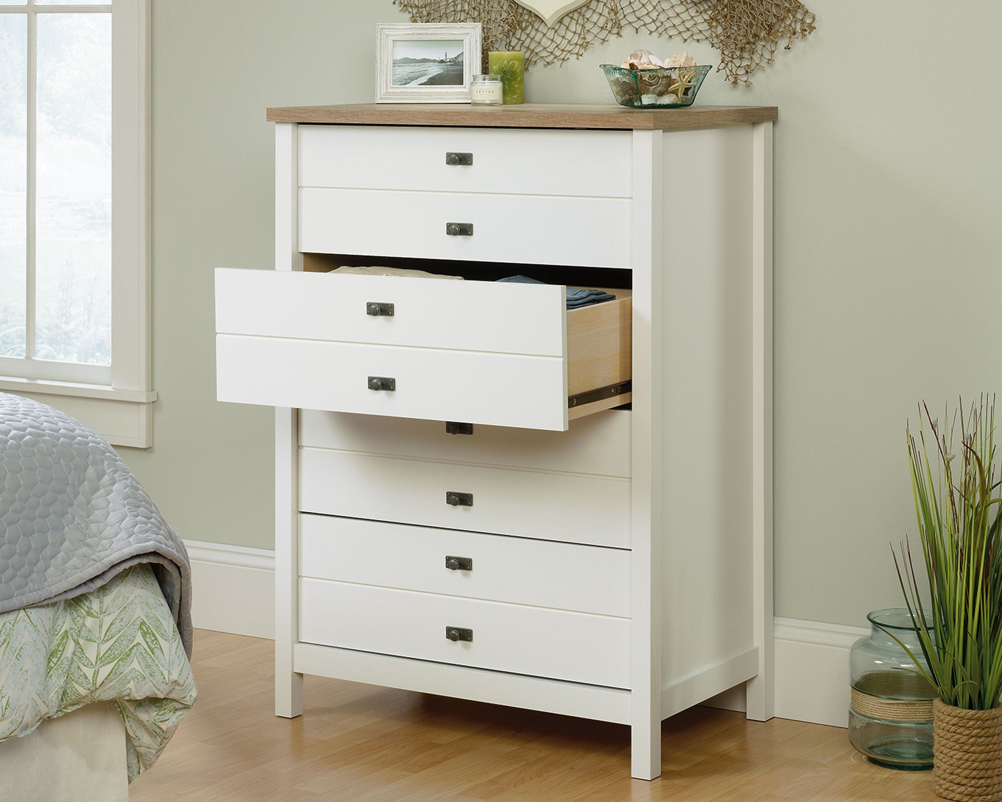Cottage Road 4-Drawer Chest in Soft White