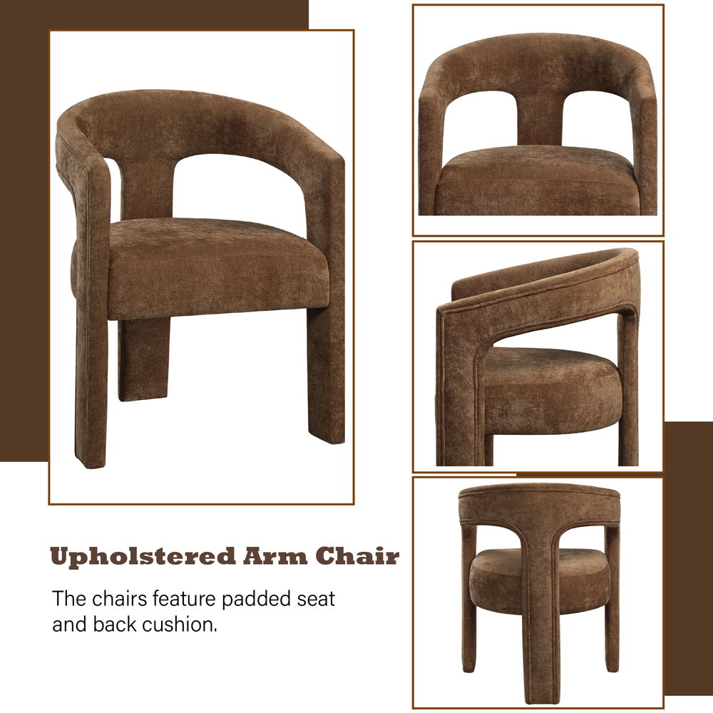 Leonardo - Arm Chair Set of 2) - Brown Linen