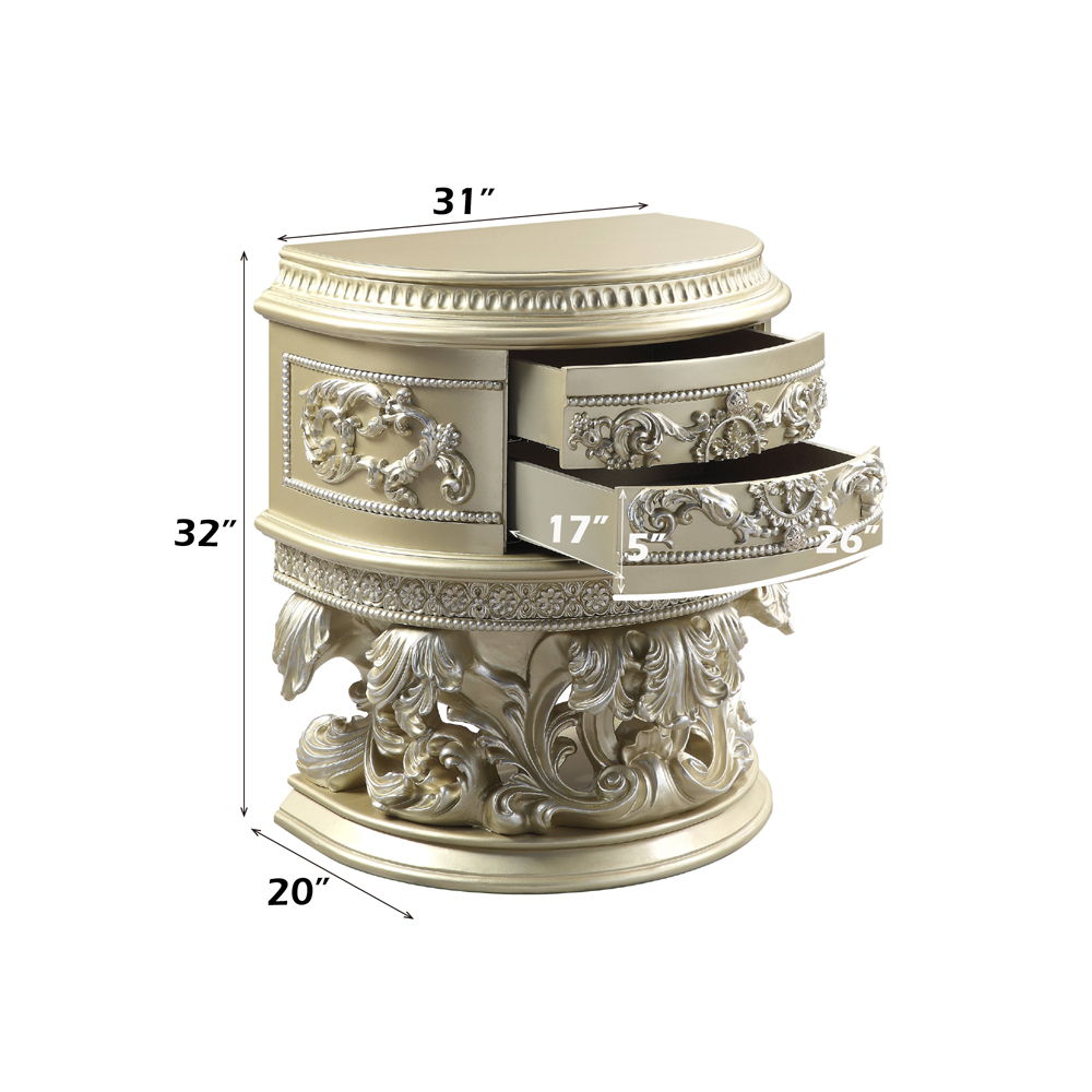 Vatican - Nightstand - Champagne Silver