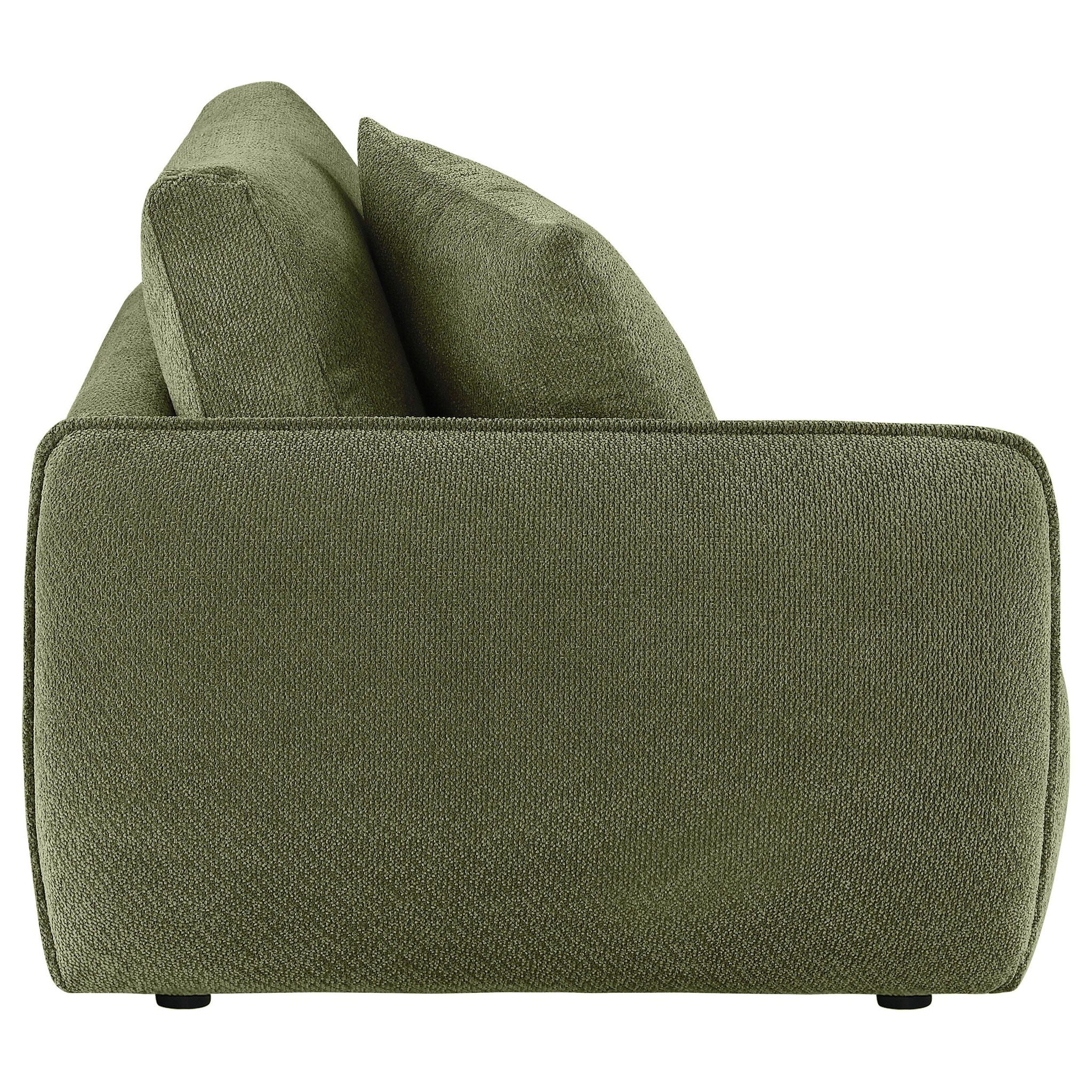 Elysia Chenille Upholstered Modular LAF Chair Green